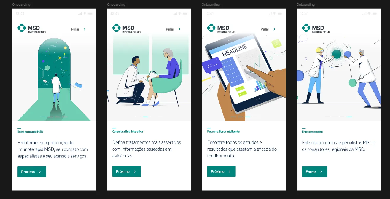 Keypoint onboarding screens introducing the main features