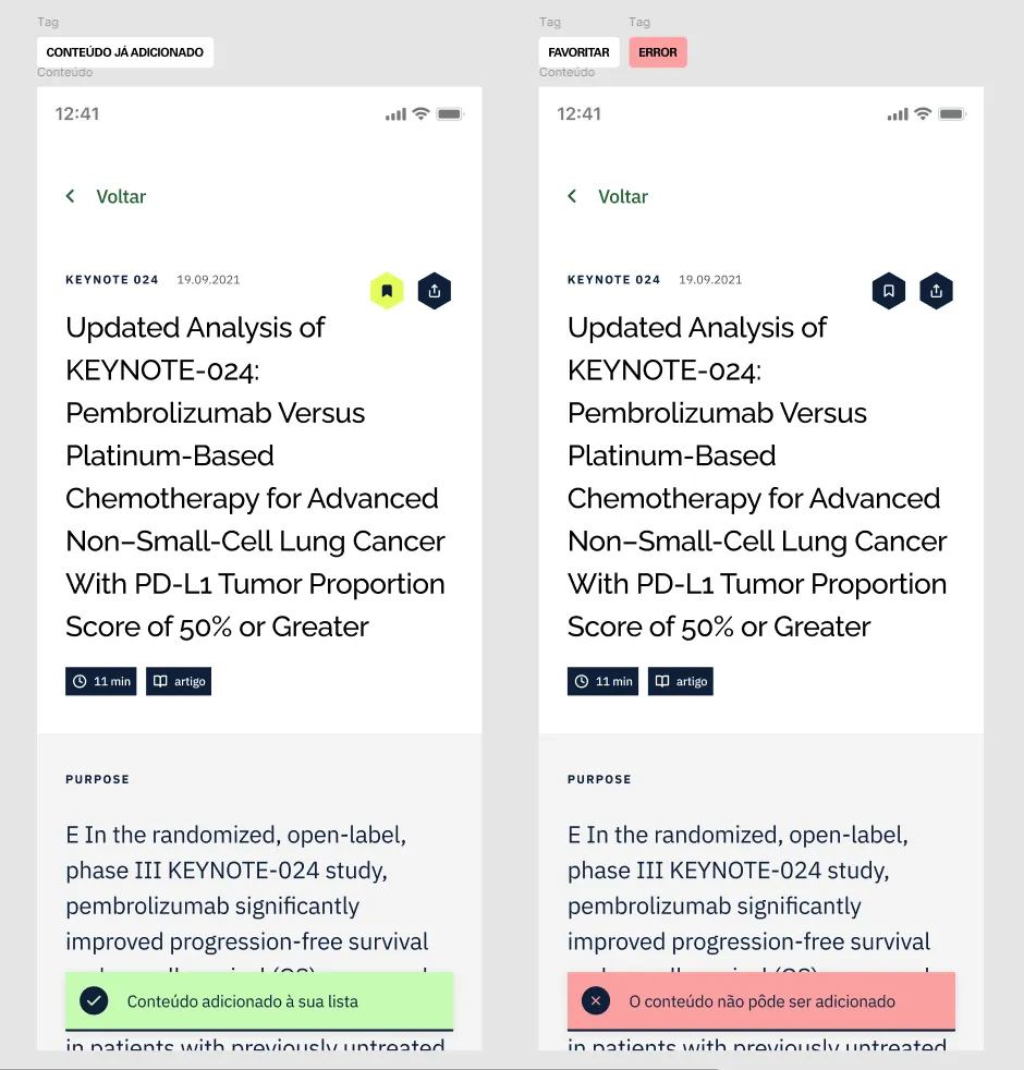 Study summary screens for KEYNOTE-024 with a save confirmation